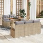 Conjunto de sofás de jardín con cojín 6 pcs Beige y Gris Claro en Sofás de exterior | Comprar online en Foru.es