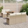 Conjunto de sofá de jardín con cojín 6 pcs beige y crema en Sofás de exterior | Comprar online en Foru.es