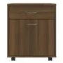 Armario ruedas madera contrachapada roble marrón 45x38x54 cm de vidaXL, Taquillas y armarios de almacenamiento - Ref: Foro24-...