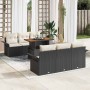 Conjunto de sofá de jardín con cojín 7 pcs Negro y crema en Sofás de exterior | Comprar online en Foru.es