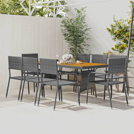 Juego de comedor de jardín 9 piezas ratán sintético gris de vidaXL, Conjuntos de jardín - Ref: Foro24-3120113, Precio: 435,54...