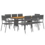 Juego de comedor de jardín 9 piezas ratán sintético gris de vidaXL, Conjuntos de jardín - Ref: Foro24-3120113, Precio: 435,54...
