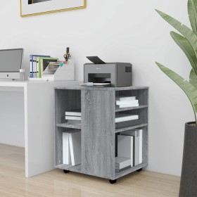 Armario con ruedas madera contrachapada gris Sonoma 60x53x72 cm de vidaXL, Taquillas y armarios de almacenamiento - Ref: Foro...