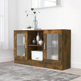 Vitrina madera contrachapada roble ahumado 120x30,5x70 cm de vidaXL, Aparadores - Ref: Foro24-815627, Precio: 84,83 €, Descue...