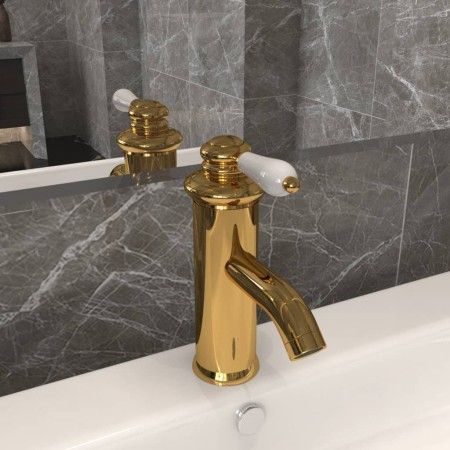 Grifo para lavabo de baño dorado 130x180 mm de vidaXL, Grifos - Ref: Foro24-149072, Precio: 38,72 €, Descuento: %