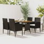 Juego de comedor de jardín 5 piezas ratán sintético negro de vidaXL, Conjuntos de jardín - Ref: Foro24-3120098, Precio: 342,0...