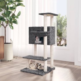 Rascador para gatos con postes de sisal gris oscuro 108,5 cm de vidaXL, Mobiliario para gatos - Ref: Foro24-171599, Precio: 4...