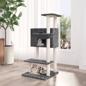 Rascador para gatos con postes de sisal gris oscuro 108,5 cm de vidaXL, Mobiliario para gatos - Ref: Foro24-171599, Precio: 4...