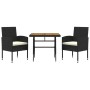 Juego de comedor de jardín 3 pzas ratán sintético negro de vidaXL, Conjuntos de jardín - Ref: Foro24-3120088, Precio: 190,24 ...