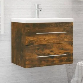 Smoked oak plywood bathroom cabinet with sink by vidaXL, bathroom vanities - Ref: Foro24-3120179, Price: 153,38 €, Discount: %