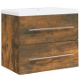 Mueble de baño con lavabo madera contrachapada roble ahumado de vidaXL, Tocadores de baño - Ref: Foro24-3120179, Precio: 155,...
