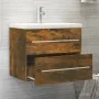 Mueble de baño con lavabo madera contrachapada roble ahumado de vidaXL, Tocadores de baño - Ref: Foro24-3120179, Precio: 153,...