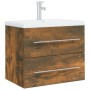 Mueble de baño con lavabo madera contrachapada roble ahumado de vidaXL, Tocadores de baño - Ref: Foro24-3120179, Precio: 155,...