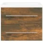 Mueble de baño con lavabo madera contrachapada roble ahumado de vidaXL, Tocadores de baño - Ref: Foro24-3120179, Precio: 153,...