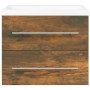 Mueble de baño con lavabo madera contrachapada roble ahumado de vidaXL, Tocadores de baño - Ref: Foro24-3120179, Precio: 155,...