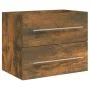 Mueble de baño con lavabo madera contrachapada roble ahumado de vidaXL, Tocadores de baño - Ref: Foro24-3120179, Precio: 153,...