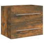 Mueble de baño con lavabo madera contrachapada roble ahumado de vidaXL, Tocadores de baño - Ref: Foro24-3120179, Precio: 155,...