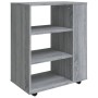 Armario con ruedas madera contrachapada gris Sonoma 60x35x75 cm de vidaXL, Taquillas y armarios de almacenamiento - Ref: Foro...