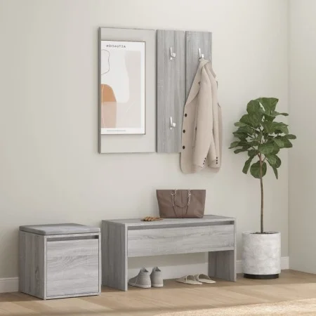 Set de muebles de recibidor madera contrachapada gris Sonoma de vidaXL, Armarios roperos - Ref: Foro24-3120195, Precio: 107,3...