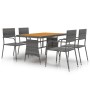 Juego de comedor de jardín 5 piezas ratán sintético gris de vidaXL, Conjuntos de jardín - Ref: Foro24-3120102, Precio: 275,64...