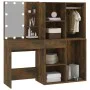 Dressing table with LED and smoked oak plywood cabinet by vidaXL, Bedroom Dressers - Ref: Foro24-3120188, Price: 187,78 €, Di...