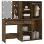 Tocador con LED y armario madera contrachapada roble ahumado de vidaXL, Tocadores para dormitorios - Ref: Foro24-3120188, Pre...