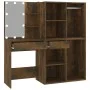 Tocador con LED y armario madera contrachapada roble ahumado de vidaXL, Tocadores para dormitorios - Ref: Foro24-3120188, Pre...