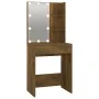 Tocador con LED y armario madera contrachapada roble ahumado de vidaXL, Tocadores para dormitorios - Ref: Foro24-3120188, Pre...