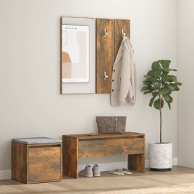 Set de muebles de recibidor madera contrachapada roble ahumado de vidaXL, Armarios roperos - Ref: Foro24-3120194, Precio: 102...