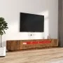 Set de muebles TV con LEDS 3 pzas contrachapada roble ahumado de vidaXL, Muebles TV - Ref: Foro24-3120173, Precio: 143,58 €, ...