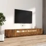 Set de muebles TV con LEDS 3 pzas contrachapada roble ahumado de vidaXL, Muebles TV - Ref: Foro24-3120173, Precio: 143,58 €, ...