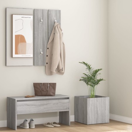 Set de muebles de recibidor madera contrachapada gris Sonoma de vidaXL, Armarios roperos - Ref: Foro24-3120198, Precio: 104,9...