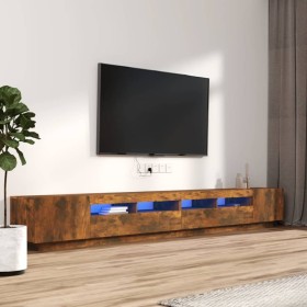 Set de muebles TV con LEDS 3 pzas contrachapada roble ahumado de vidaXL, Muebles TV - Ref: Foro24-3120176, Precio: 158,39 €, ...