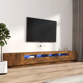 Set de muebles TV con LEDS 3 pzas contrachapada roble ahumado de vidaXL, Muebles TV - Ref: Foro24-3120176, Precio: 156,49 €, ...