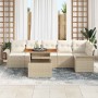 Conjunto de sofá de jardín con cojín 7 pcs beige y crema en Sofás de exterior | Comprar online en Foru.es