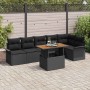 Conjunto de sofá de jardín con cojín 7 pcs Negro en Sofás de exterior | Comprar online en Foru.es