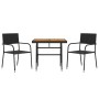 Juego de comedor de jardín 3 pzas ratán sintético negro de vidaXL, Conjuntos de jardín - Ref: Foro24-3120086, Precio: 160,30 ...