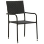 Juego de comedor de jardín 3 pzas ratán sintético negro de vidaXL, Conjuntos de jardín - Ref: Foro24-3120086, Precio: 160,30 ...