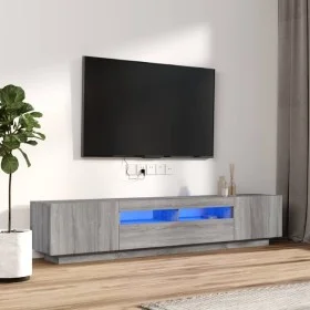 Set muebles TV con LEDs 2 pzas madera contrachapada gris Sonoma de vidaXL, Muebles TV - Ref: Foro24-3120171, Precio: 115,46 €...