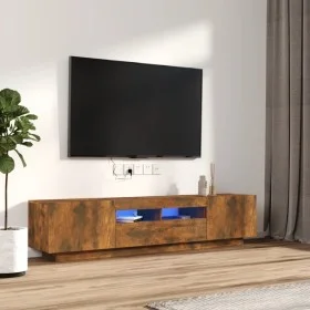 Set de muebles TV con LEDS 2 pzas contrachapada roble ahumado de vidaXL, Muebles TV - Ref: Foro24-3120167, Precio: 96,59 €, D...