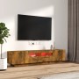 Set de muebles TV con LEDS 2 pzas contrachapada roble ahumado de vidaXL, Muebles TV - Ref: Foro24-3120167, Precio: 98,59 €, D...