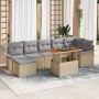 Conjunto de sofá de jardín con cojín 8 pcs beige y gris claro en Sofás de exterior | Comprar online en Foru.es