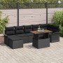 Conjunto de sofá de jardín con cojín 8 pcs Negro en Sofás de exterior | Comprar online en Foru.es