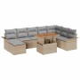 Conjunto de sofá de jardín con cojín 9 pcs beige y gris claro en Sofás de exterior | Comprar online en Foru.es