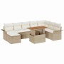 Conjunto de sofá de jardín con cojín 9 pcs beige y crema en Sofás de exterior | Comprar online en Foru.es