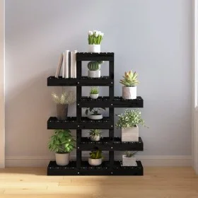 Soporte para plantas madera maciza pino negro 85x25x109,5 cm de vidaXL, Soportes para macetas - Ref: Foro24-822091, Precio: 6...