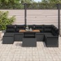 Conjunto de sofá de jardín con cojín 9 pcs Negro en Sofás de exterior | Comprar online en Foru.es