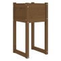 Jardinera madera maciza de pino marrón miel 40x40x81 cm de vidaXL, Maceteros y jardineras - Ref: Foro24-822128, Precio: 45,65...