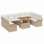 Conjunto de sofá de jardín con cojín 10 pcs beige y crema en Sofás de exterior | Comprar online en Foru.es