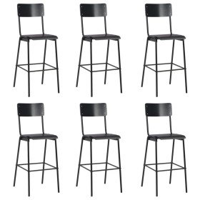 Taburetes de cocina 6 uds madera contrachapada y acero negro en Taburetes de cocina | Comprar online en Foru.es